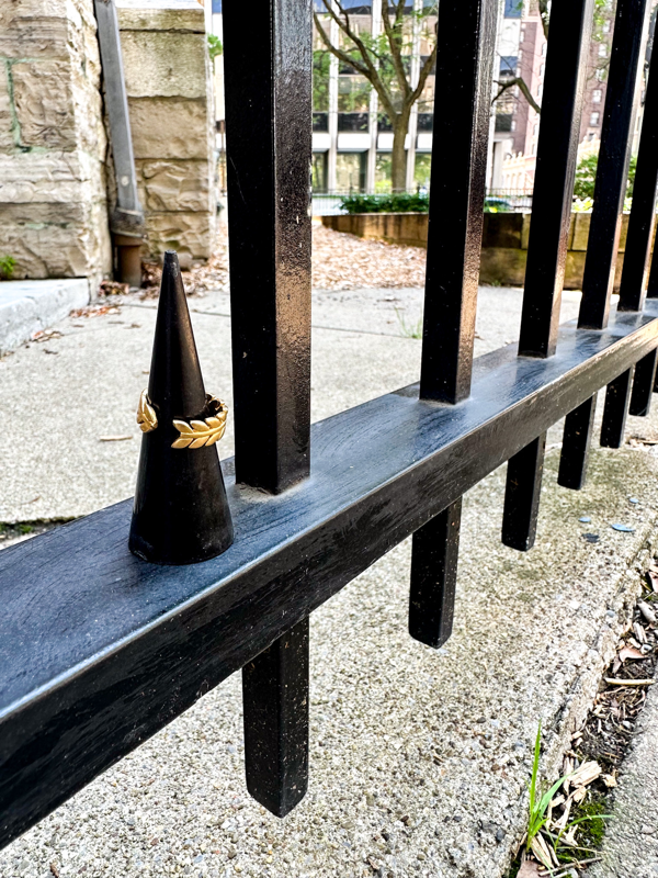 Adjustable Leaf Ring Polished Concrete Jewelry